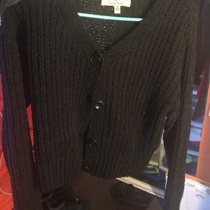 Black cropped  knitted cardigan
